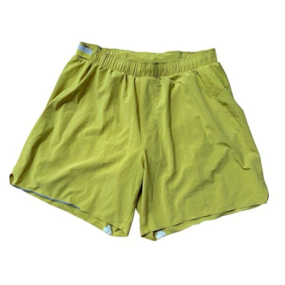 Lululemon Men Surge Lined Shorts 6" Yellow Size Large